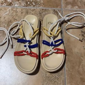 Tie espadrille flat sandal